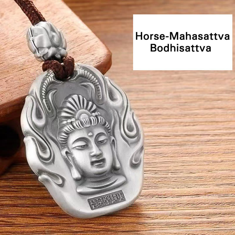Buddha Stones Chinese Zodiac Natal Buddha Om Mani Padme Hum Lotus Compassion Necklace Pendant - Horse-Mahasattva Bodhisattva - image 15