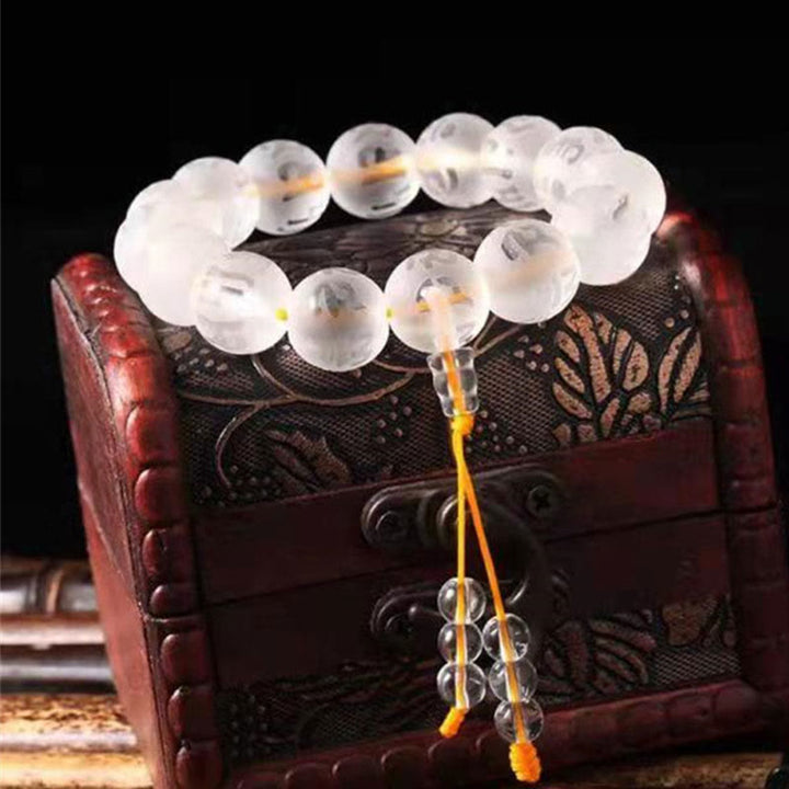 Buddha Stones "Blessings of Light and Protection" White Crystal Bracelet Includes Gift Message Card - image 8