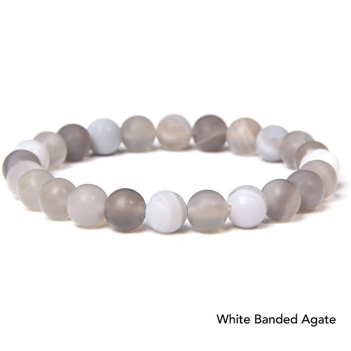 Natural Agate Stone Crystal Balance Beaded Bracelet