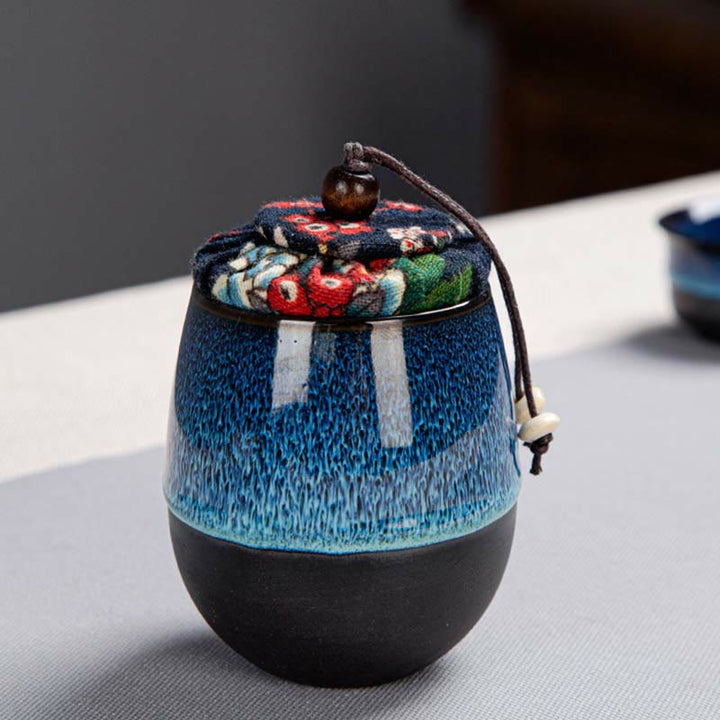 Blue Gradient Color Chinese Gongfu Tea Ceramic Teapot Portable Gift Bag Box Set - image 11