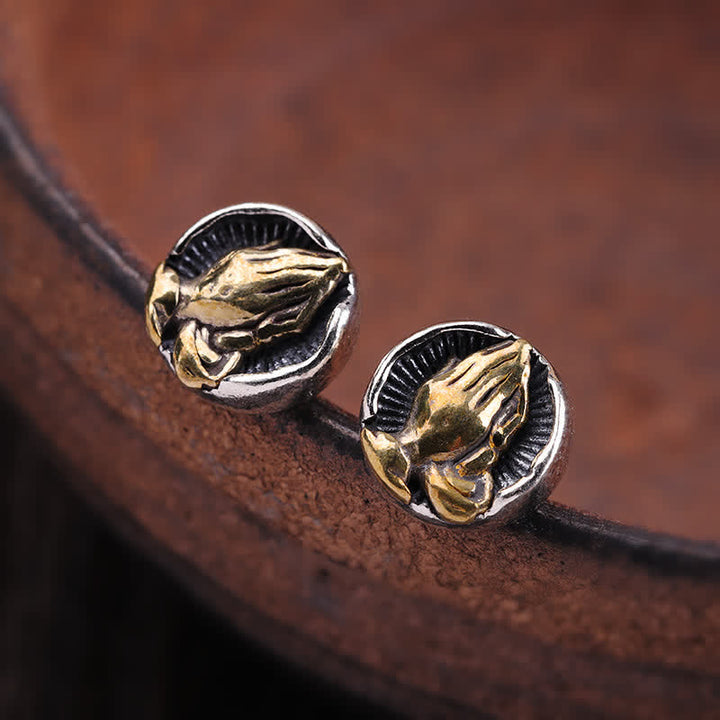 925 Sterling Silver Namaste Equality Stud Earrings - image 4