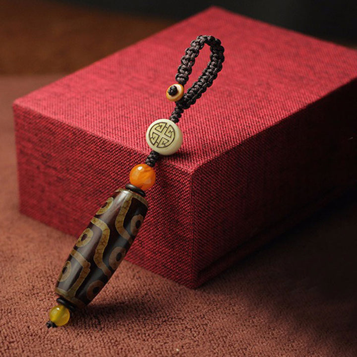 Buddha Stones Tibetan Nine-Eye Dzi Bead Wealth Decoration