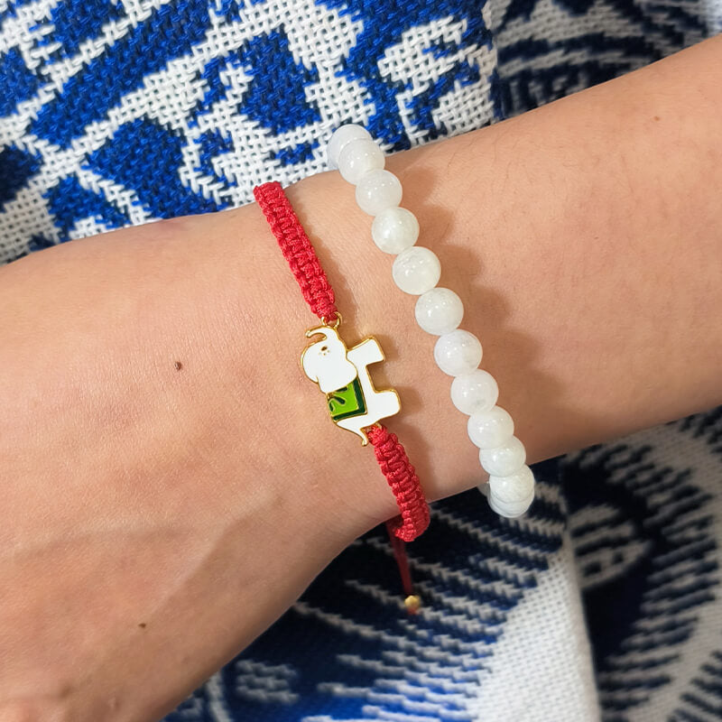 Tibetan Handmade 925 Sterling Silver Lucky Elephant Red String Bracelet