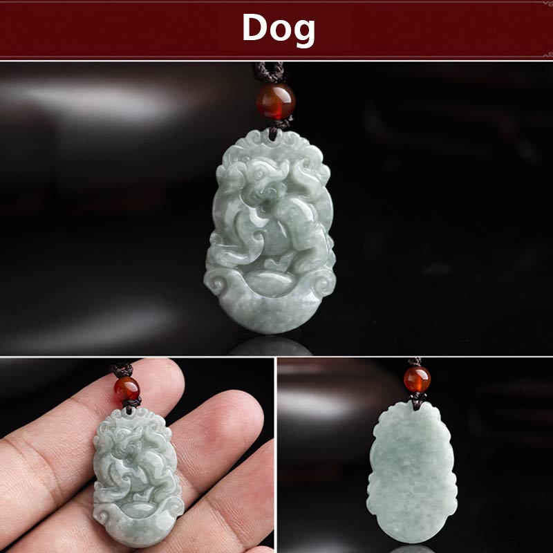 Natural Jade 12 Chinese Zodiac Sucess Pendant Necklace - image 17