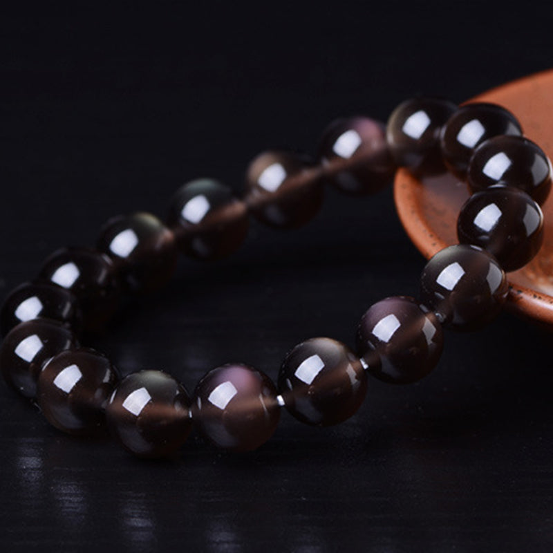 Buddha Stones Natural Rainbow Obsidian Positive Bracelet