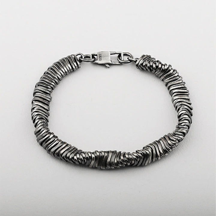 Buddha Stones 925 Sterling Silver Vintage Twisted Design Wealth Healing Chain Bracelet - image 5