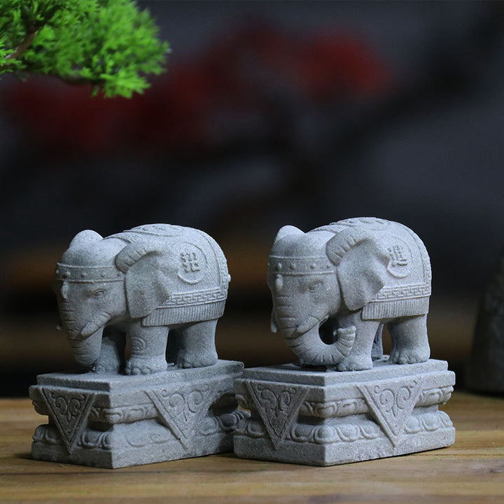 Buddha Stones Lion Fu Foo Dogs Elephant Ward Off Evil Blessing Home Decoration - Small Elephant - image 12