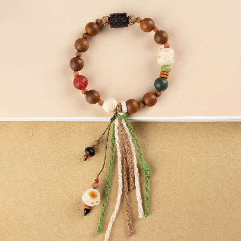 Buddha Stones Lightning Strike Wood Bodhi Seed Cat Paw Claw Auspiciousness Protection Tassel Bracelet - image 6