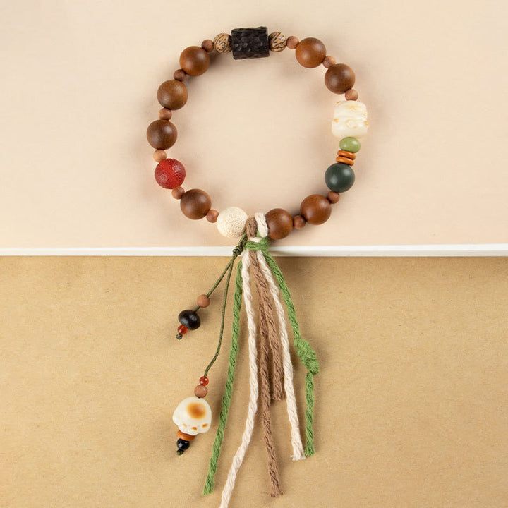 Buddha Stones Lightning Strike Wood Bodhi Seed Cat Paw Claw Auspiciousness Protection Tassel Bracelet - image 6