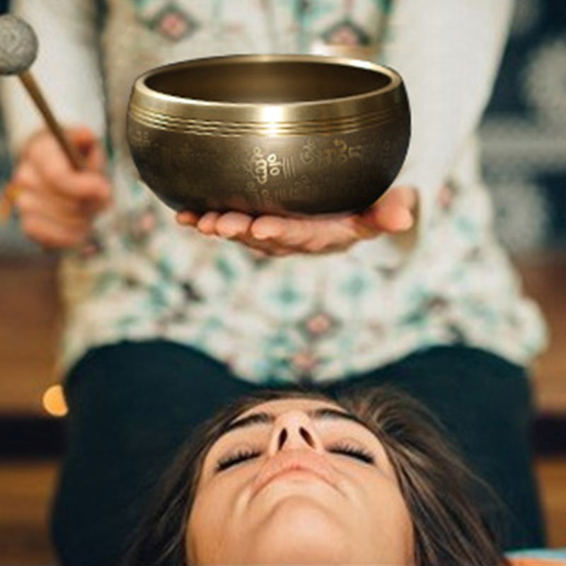 Buddha Stones Tibetan Meditation Sound Bowl Handcrafted for Healing and Mindfulness Singing Bowl Set - image 1