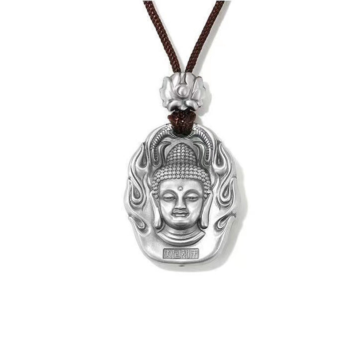 Buddha Stones Chinese Zodiac Natal Buddha Om Mani Padme Hum Lotus Compassion Necklace Pendant - image 7