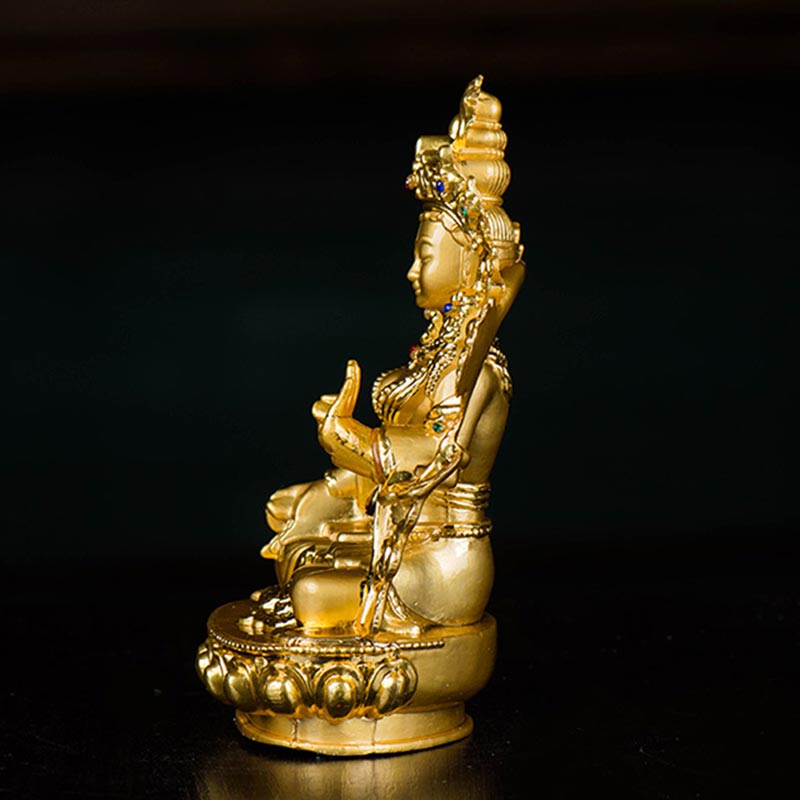 Bodhisattva White Tara Hope Protection Gold Plated Statue Decoration