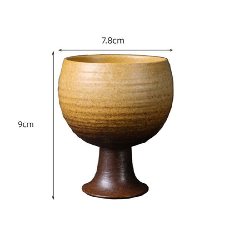 Buddha Stones Small Capacity Goblet Design Ceramic Wine Coffee Mug Tea Coffee Cup 170ml