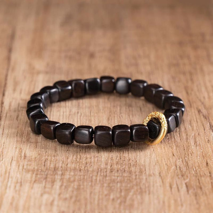 Buddha Stones Tibetan Ebony Wood Dzi Bead Balance Calm Bracelet