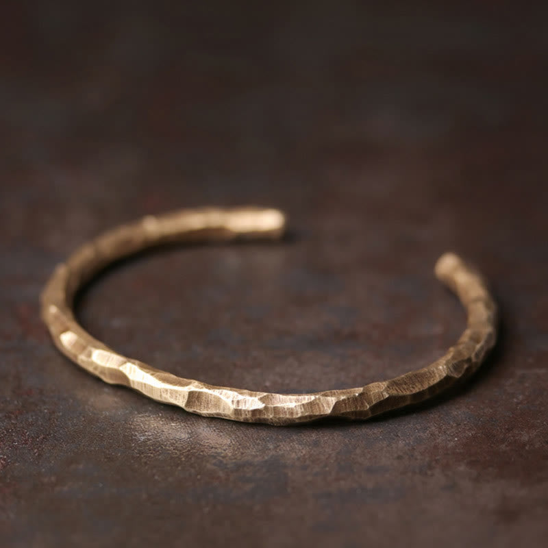 Tibetan Bump Texture Copper Luck Cuff Bracelet Bangle - image 11