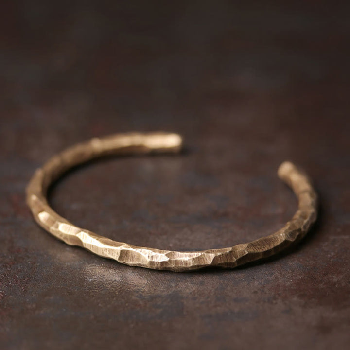 Tibetan Bump Texture Copper Luck Cuff Bracelet Bangle - image 11