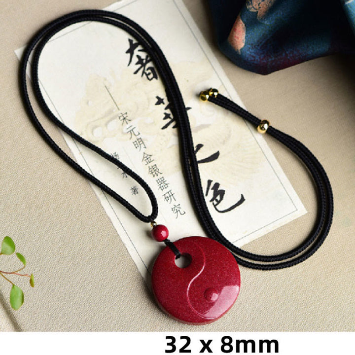 Buddha Stones Laughing Buddha Yin Yang Chinese Zodiac Gourd Natural Cinnabar Blessing Necklace Pendant - image 13