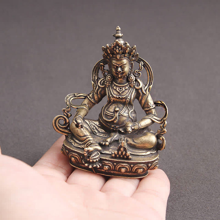 Yellow Jambhala Bodhisattva Figurine Serenity Copper Statue Decoration - image 3