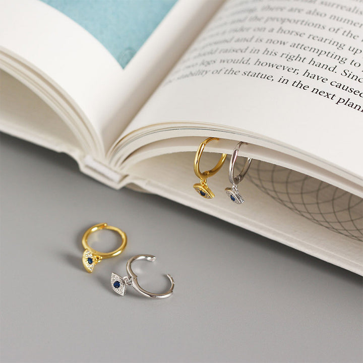 Buddha Stones 925 Sterling Silver Evil Eye Blessing Protection Stud Earrings - image 1