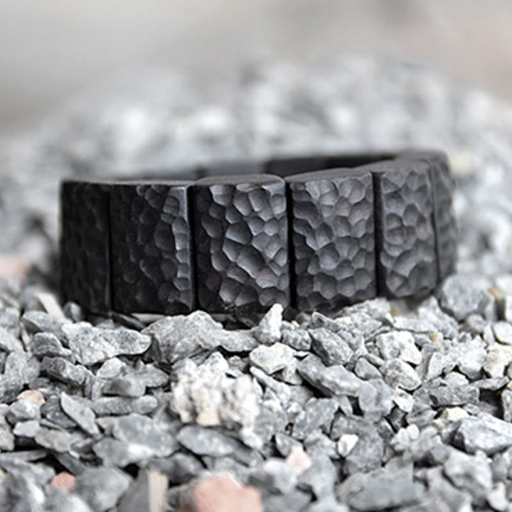 Buddha Stones Vintage Ebony Wood Texture Peace Couple Bracelet - image 7