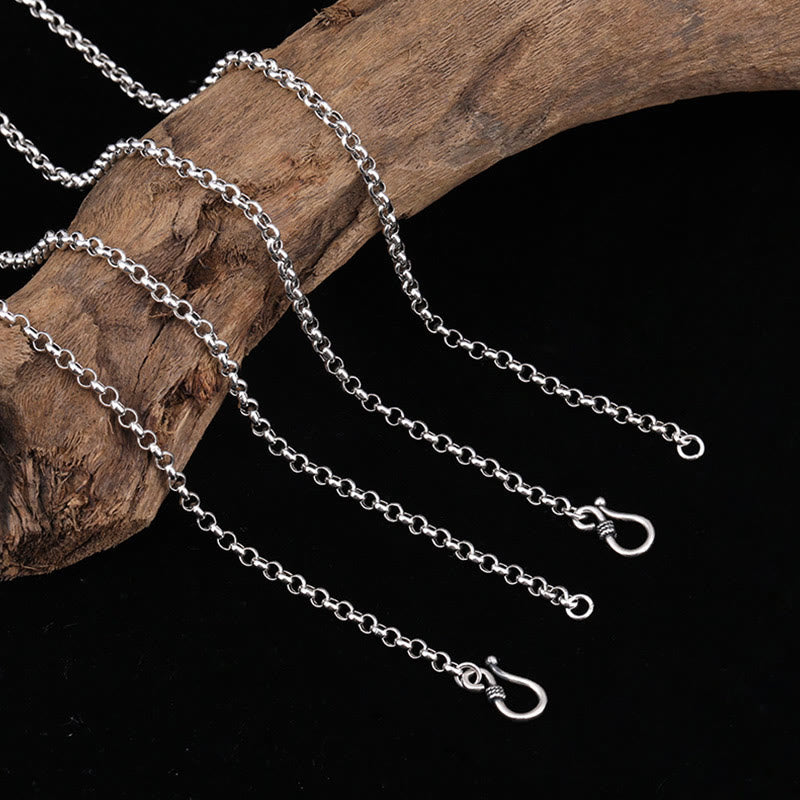 Buddha Stones 925 Sterling Silver Zakiram Goddess of Wealth Om Mani Padme Hum Peace Necklace Pendant - 60cm(Chain Only) - image 6