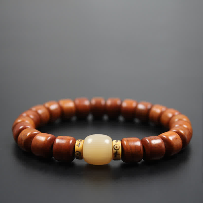 Buddha Stones Tibetan Bone Beads Om Mani Padme Hum Strength Bracelet
