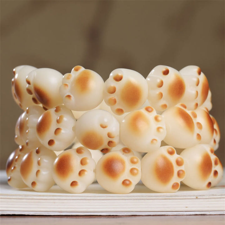 Buddha Stones Cute Cat Paw Claw Bodhi Seed Peace Bracelet - image 3