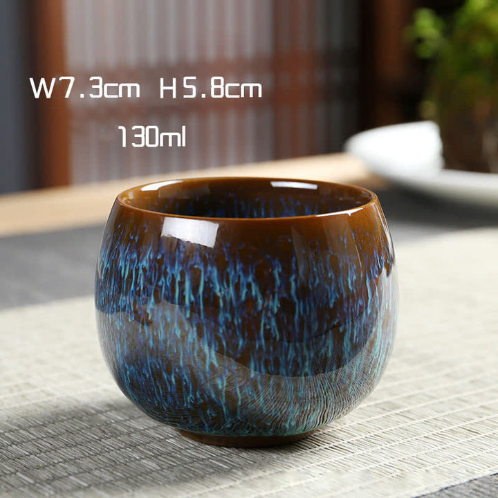 Multicolor Ceramic Teacup Ocean Wave Tea Cups