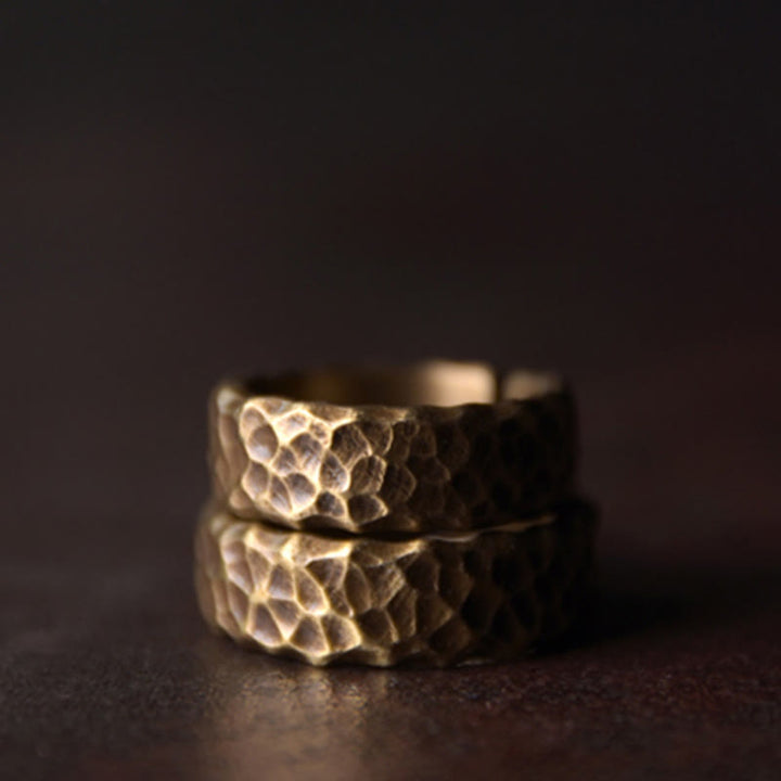 Tibetan Bump Texture Design Copper Brass Luck Ring