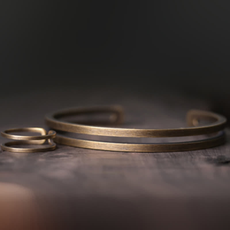 Buddha Stones Rustic Copper Luck Viking Cuff Bracelet - image 7