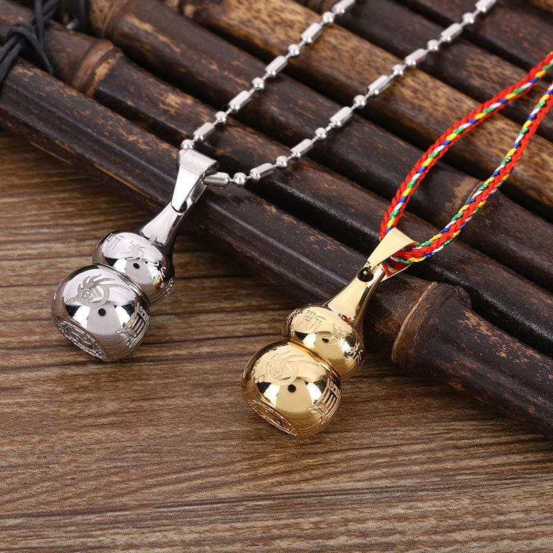 Buddha Stones Tibetan Yin Yang Symbol Gourd Harmony Titanium Steel Necklace Pendant - image 9