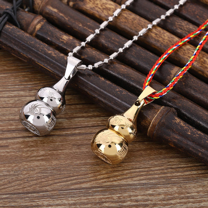 Buddha Stones Tibetan Yin Yang Symbol Gourd Harmony Titanium Steel Necklace Pendant - image 9