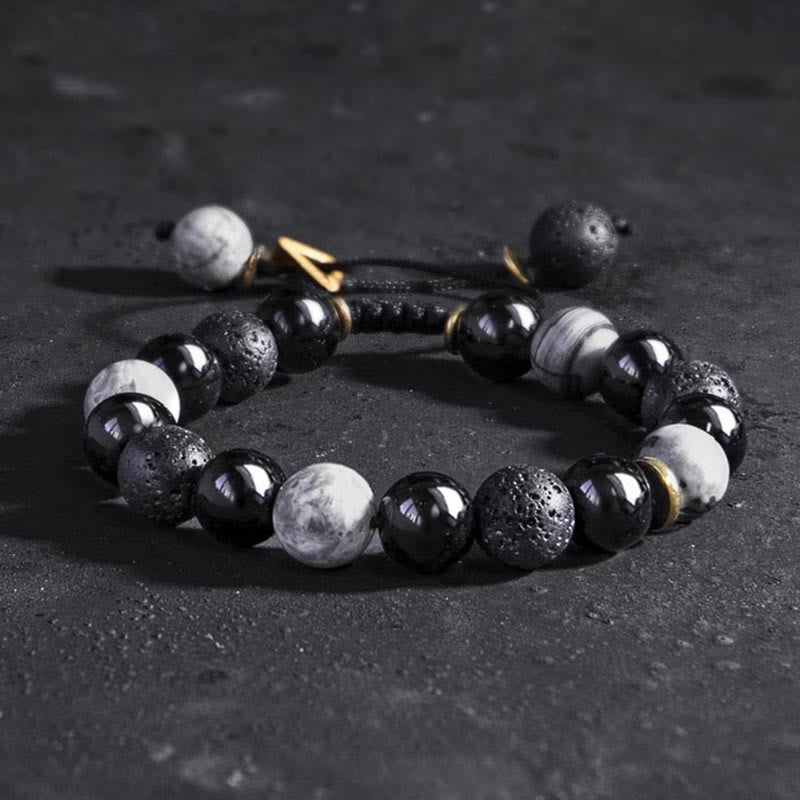 Buddha Stones "All the Best for Strength and Grounding" Obsidian Bracelet Includes Gift Message Card - image 3