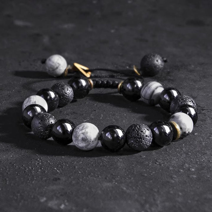 Buddha Stones "All the Best for Strength and Grounding" Obsidian Bracelet Includes Gift Message Card - image 3