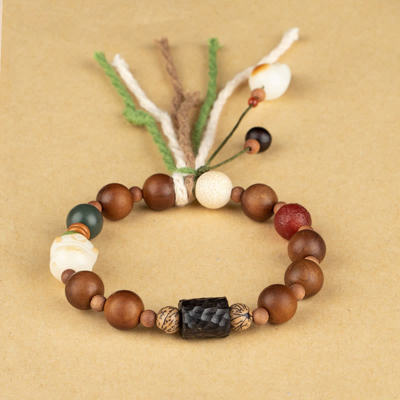Buddha Stones Lightning Strike Wood Bodhi Seed Cat Paw Claw Auspiciousness Protection Tassel Bracelet - image 2