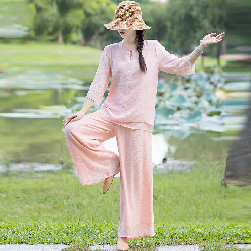 Tai Chi Meditation Prayer Zen Spiritual Morning Practice Clothing Women's Set - image 16