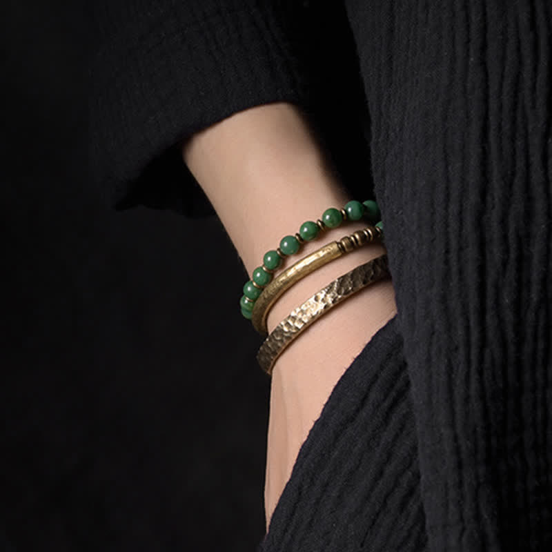 Buddha Stones Simple Design Copper Wealth Cuff Bracelet - image 5