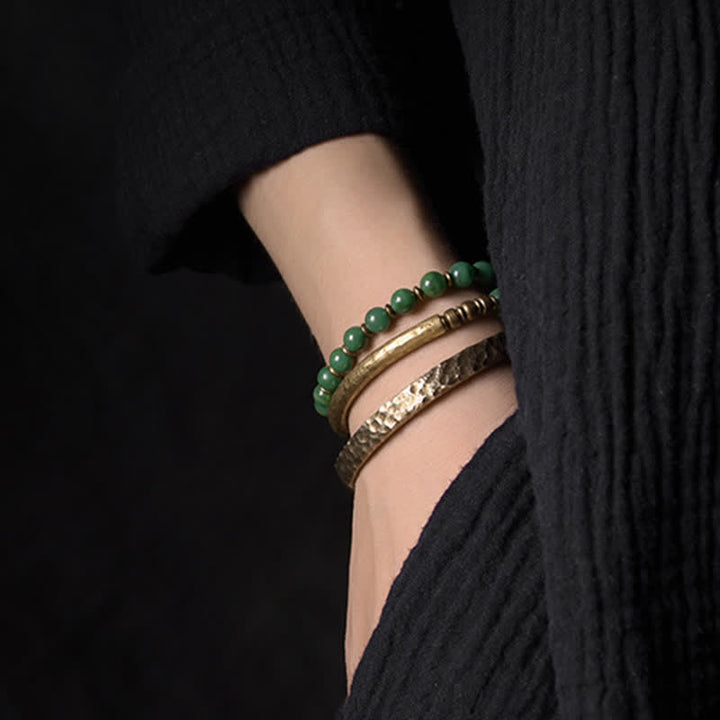 Buddha Stones Simple Design Copper Wealth Cuff Bracelet - image 5