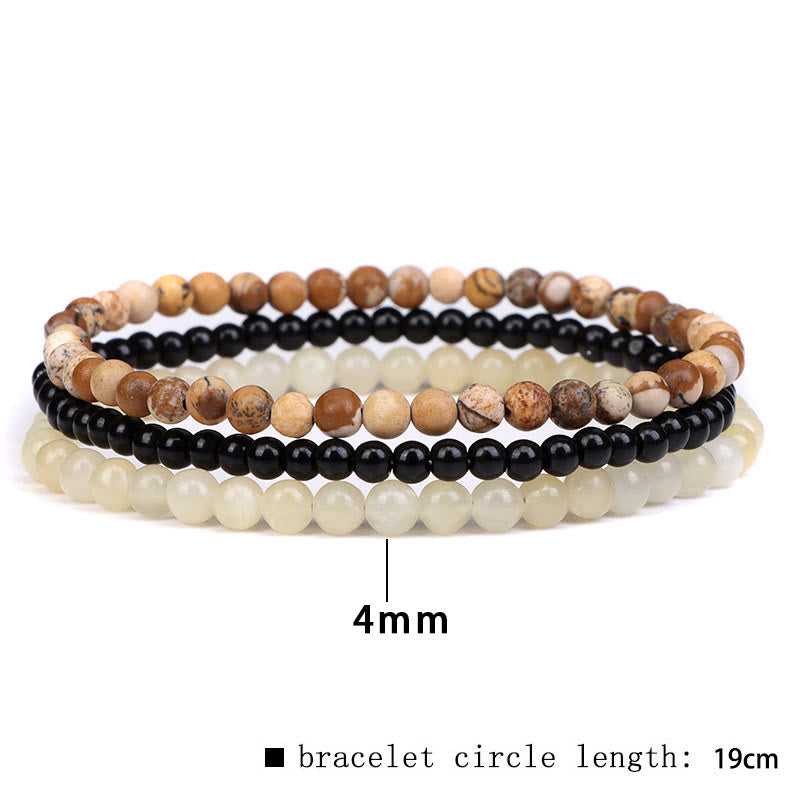 Buddha Stones 3Pcs Natural Crystal Stone Inner Peace Spiritual Bracelet - image 16