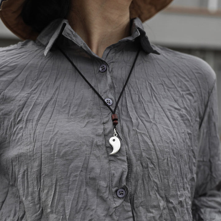 990 Sterling Silver Yin Yang Balance Harmony Necklace Pendant - image 10