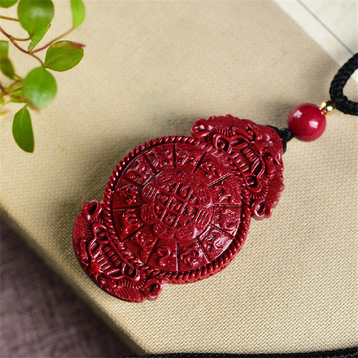 Buddha Stones Laughing Buddha Yin Yang Chinese Zodiac Gourd Natural Cinnabar Blessing Necklace Pendant - image 17