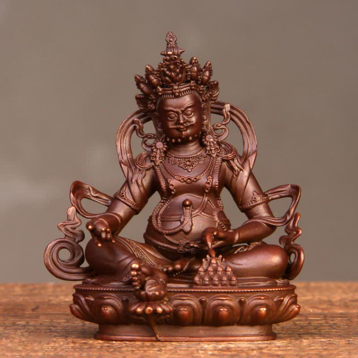 Yellow Jambhala Bodhisattva Figurine Compassion Copper Statue Home Office Decoration - 8.5cm*5.5cm*10cm - image 7