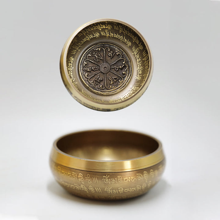 Buddha Stones Tibetan Meditation Sound Bowl Handcrafted for Healing and Mindfulness Singing Bowl Set - image 9