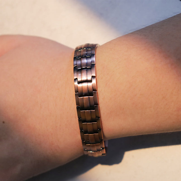 Vintage Magnetic Solid Copper Cuff Bracelet Bangle - image 4