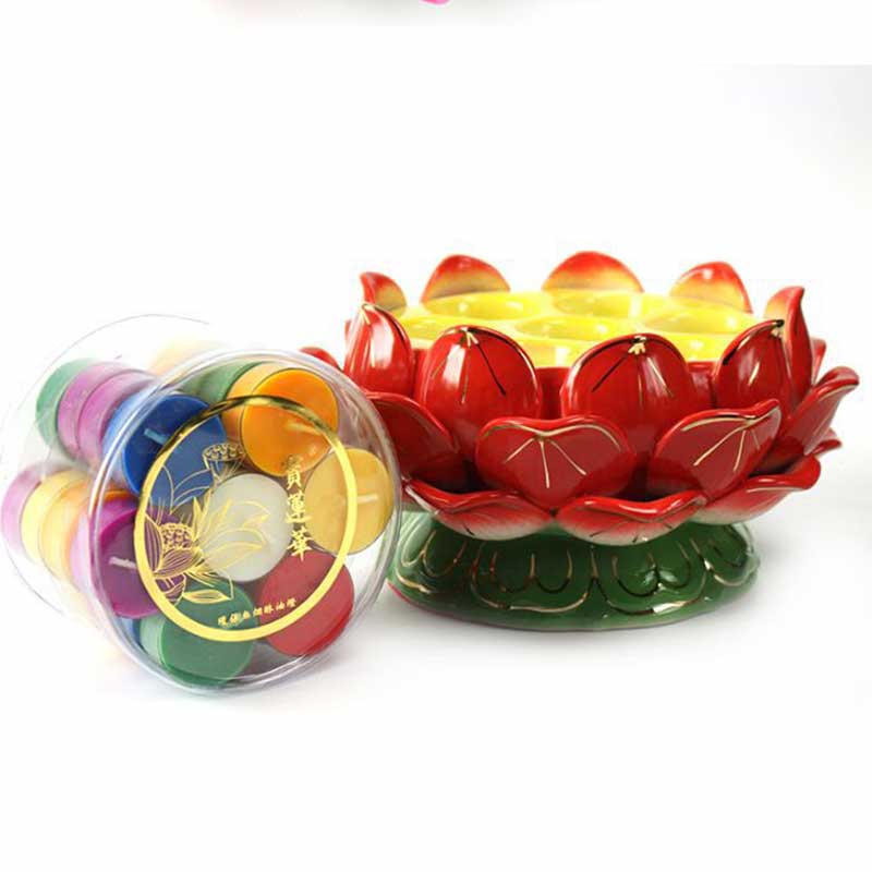 Meditation Prayer Altar Lotus Flower Candle Holder Buddhist Temple Rituals Use Items - image 11