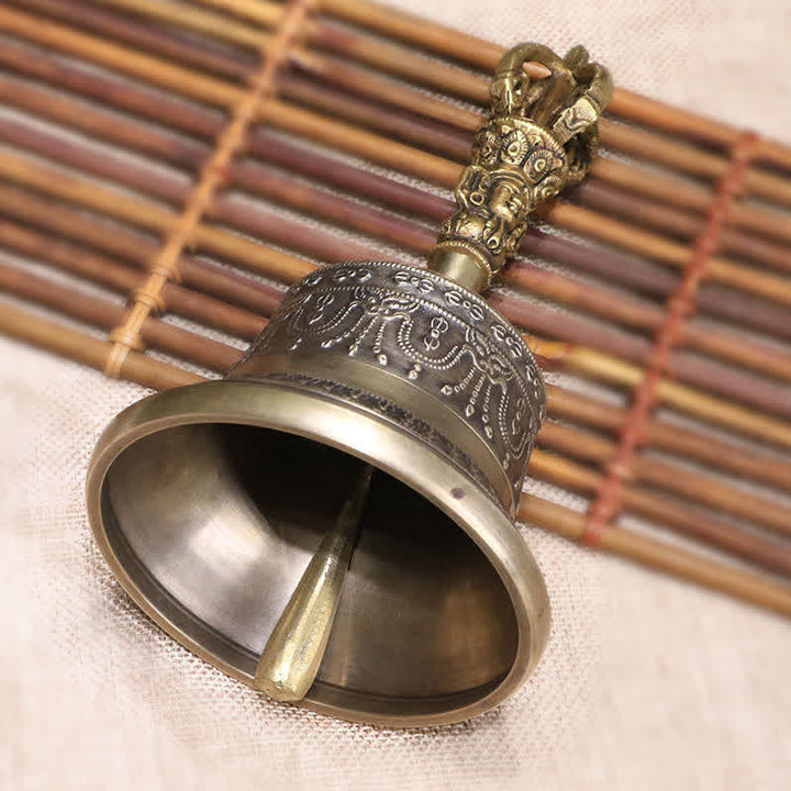 Tibetan Meditation Bell and Vajra Dorje Copper Enlightenment Decoration Set - image 6
