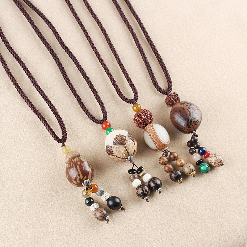 Buddha Stones Bodhi Seed Lotus Wisdom Harmony Necklace Pendant - image 1