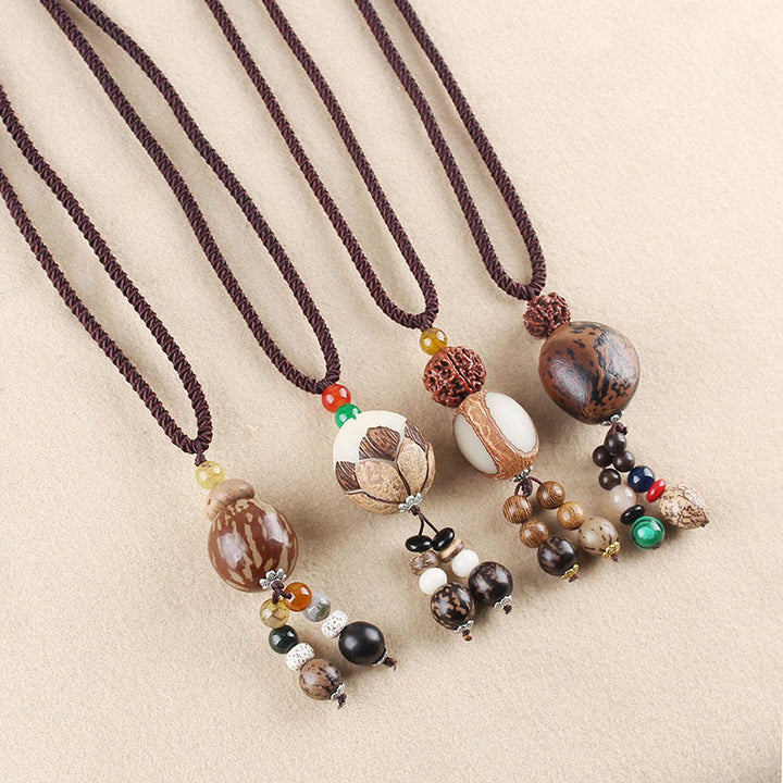 Buddha Stones Bodhi Seed Lotus Wisdom Harmony Necklace Pendant - image 1