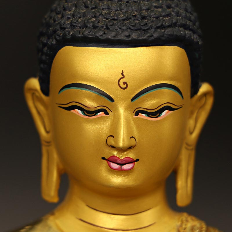 Buddha Shakyamuni Medicine Buddha Compassion Copper Gold Plated Statue Decoration - image 9