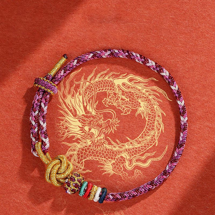 Buddha Stones Handmade Dunhuang Colorful Rope Protection Braid String Bracelet